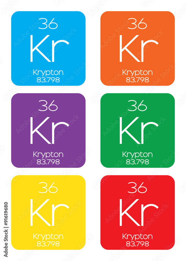 Informative Illustration of the Periodic Element - Krypton Informative Illustration of the Periodic Element - Krypton