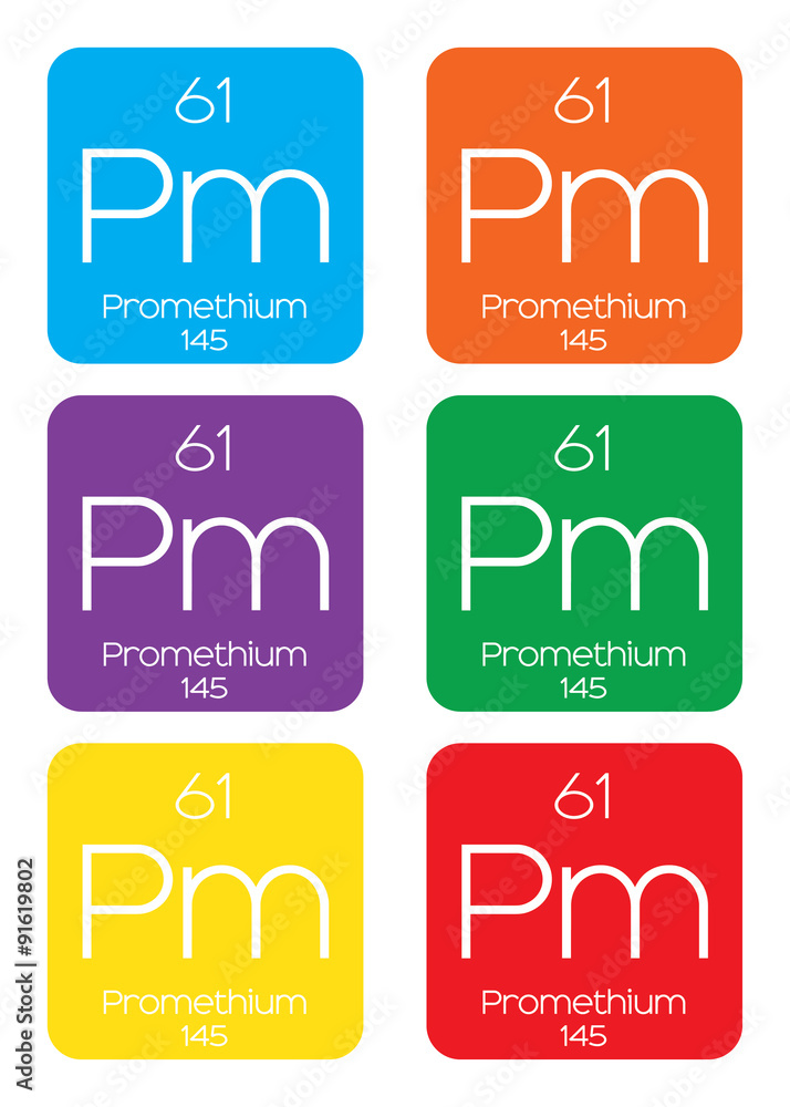 Informative Illustration of the Periodic Element - Promethium Informative Illustration of the Periodic Element - Promethium