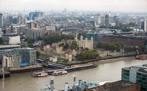 LONDON, UK - SEPTEMBER 17, 2015: Tower of London and River Thames