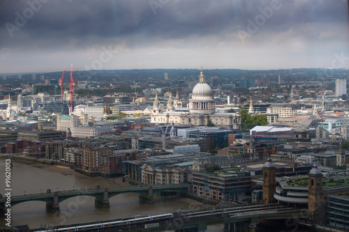 LONDON, UK - SEPTEMBER 17, 2015: London panorama. St. Pauls cathedral 