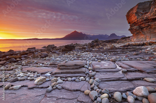 Sunset at the beach of Elgol, Isle of Skye, Scotland