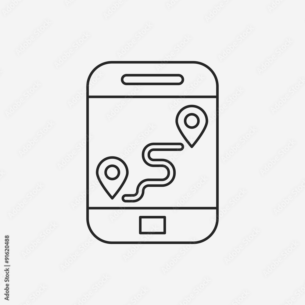 cellphone map line icon