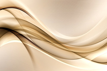 Keuken achterwand Abstracte golf Bruine en gouden golven warm patroon  © SidorArt