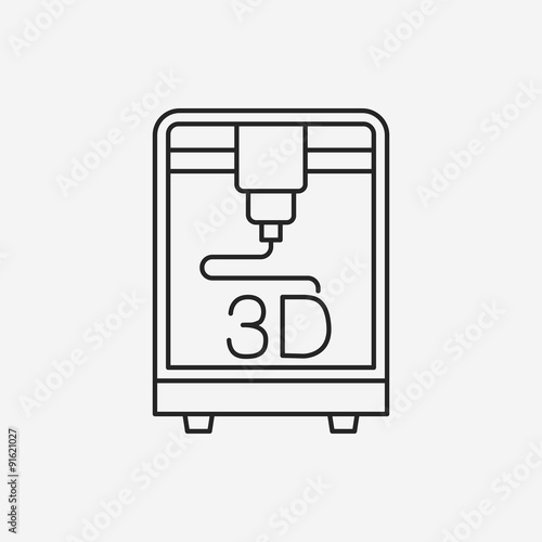 3D printing line icon