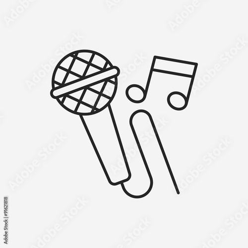 record microphone line icon