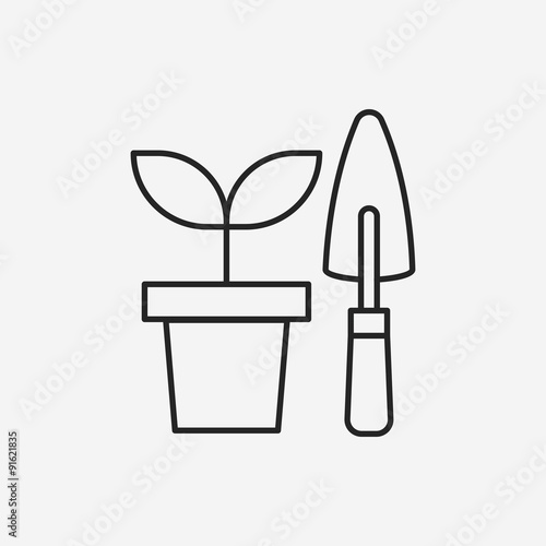 Gardening shears line icon