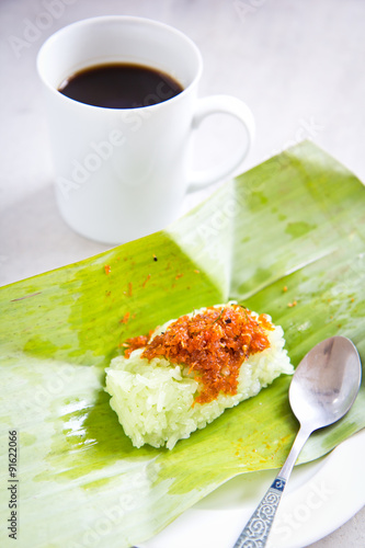 Sweet sticky rice wrapped in banana leaves. Thailand treaditiona