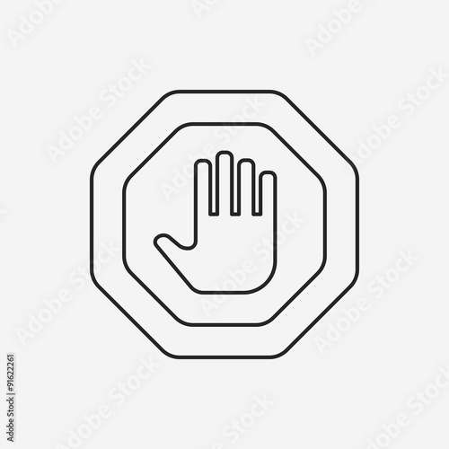 Wallpaper Mural stop sign line icon Torontodigital.ca
