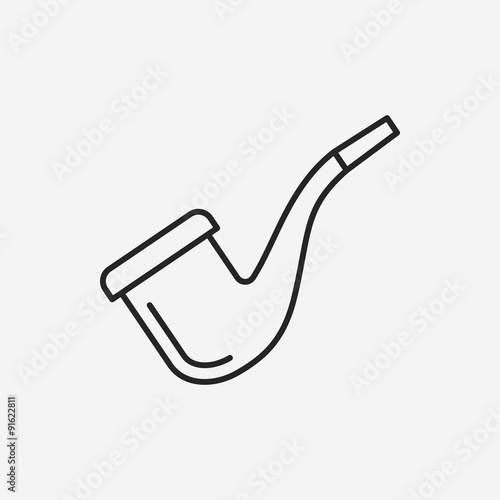 Tobacco pipe line icon