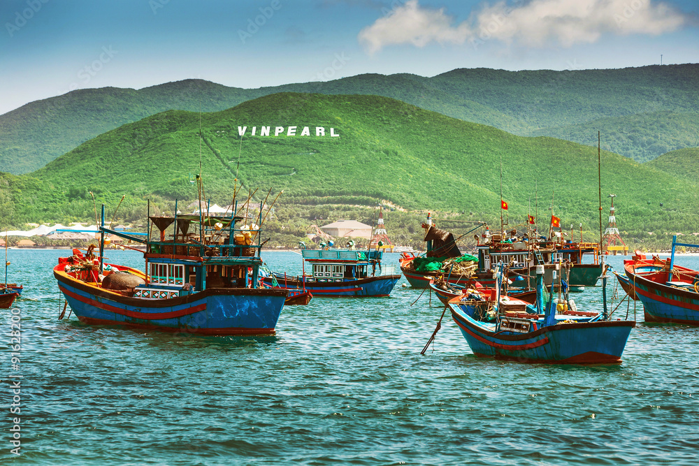Fishing boats in marina at Vietnam