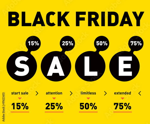 Black friday sale poster on light background. Discount card Vect