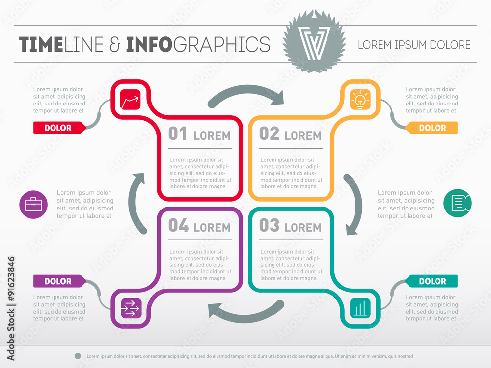 Naklejka premium Web Template for circle diagram or presentation. Business concep