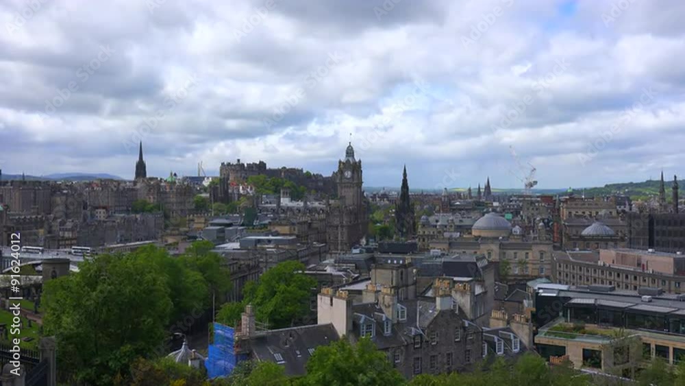 A beautiful time lapse shot of clouds over the Edinburgh, Scotland skyline. A beautiful time lapse shot of clouds over the Edinburgh, Scotland skyline.