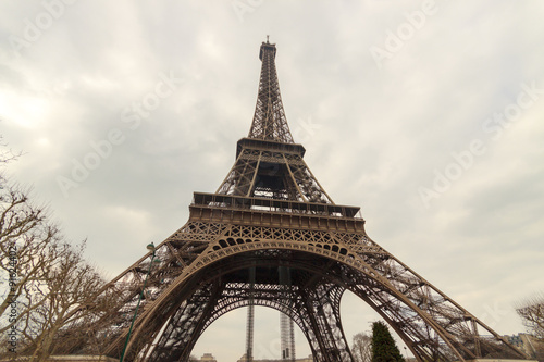 The Eiffel tower in Paris, view from ground