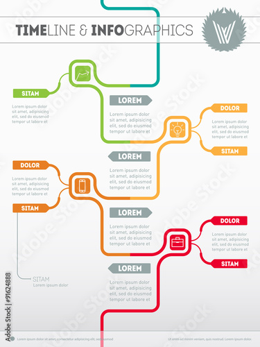 Web template with logo, icons and design elements. Vector Elemen