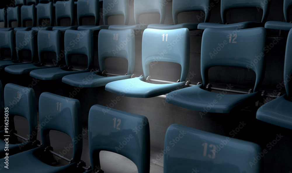 Obraz premium Highlighted Stadium Seat