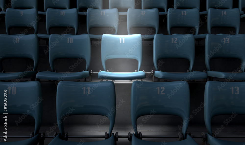 Naklejka premium Highlighted Stadium Seat