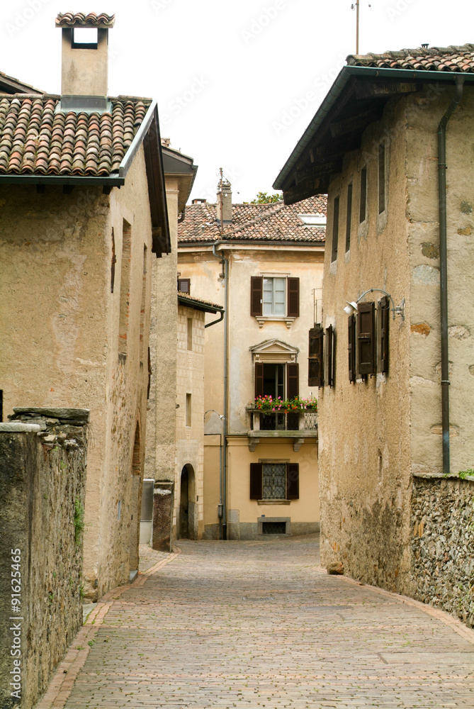 Houses at the old village of Gentilino on the italian part of Switzerland