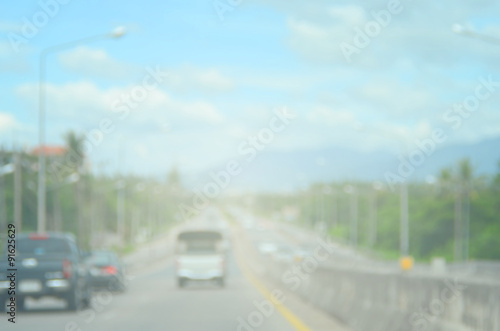 Blur country road traffic abstract background