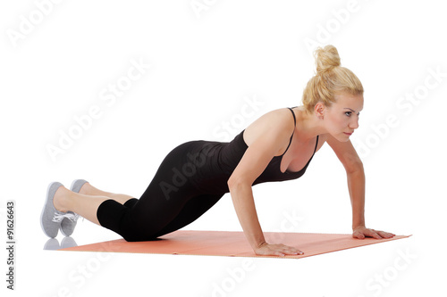 Blonde girl exercise