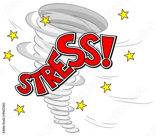 Stress Tornado auf weißem Hintergrund 