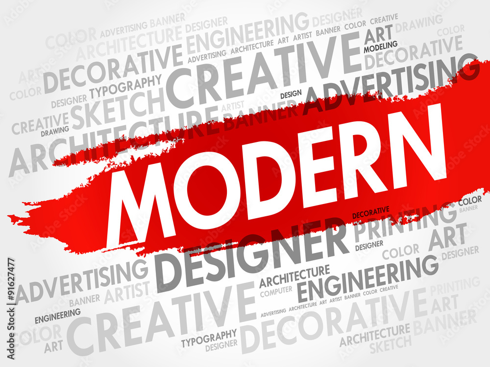 MODERN word cloud, business concept MODERN word cloud, business concept