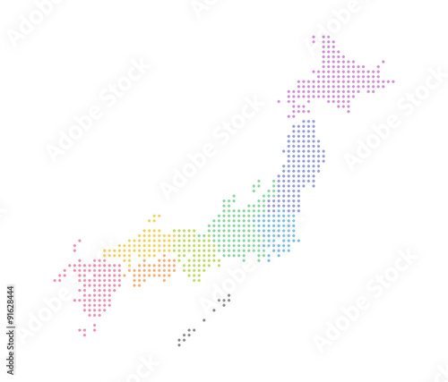 Japan Map - colorful