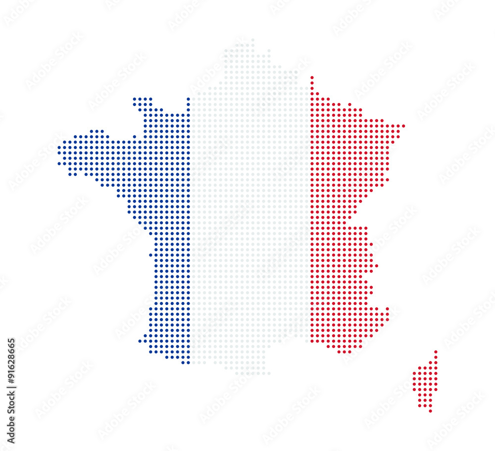 France Map - colorful