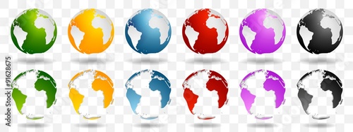 Bright earth globes vector design