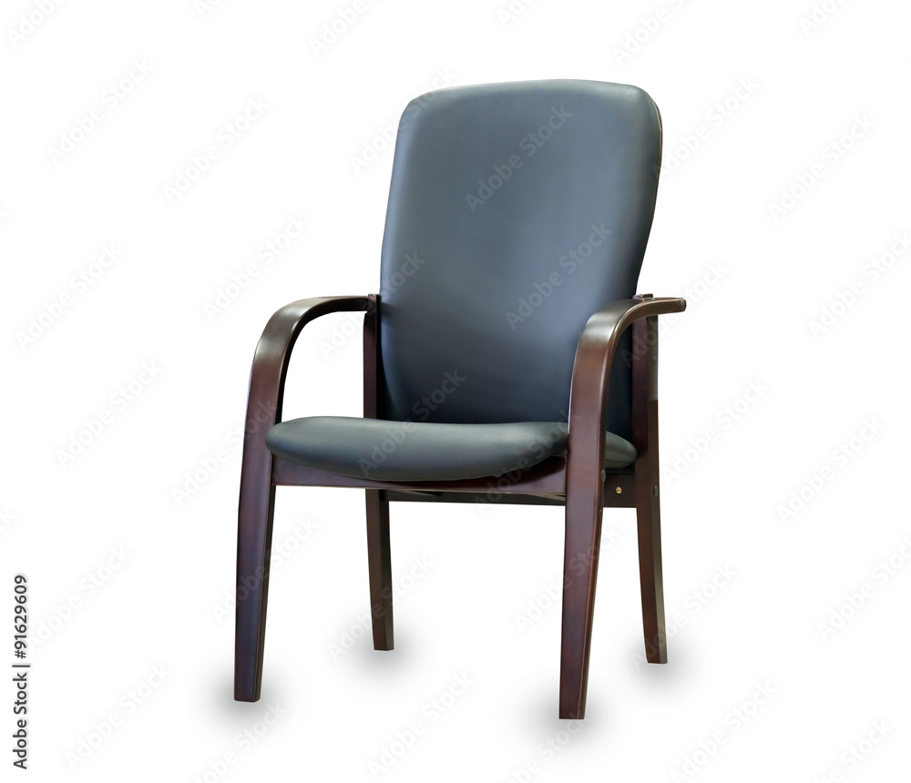 Modern office chair from black leather. Modern office chair from black leather.