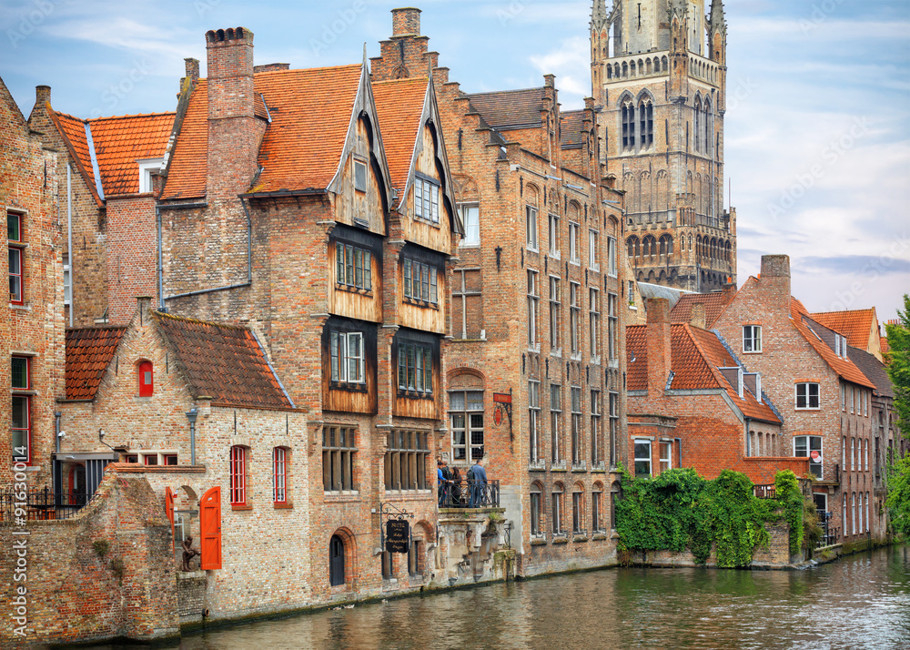Bruges historical houses and canals