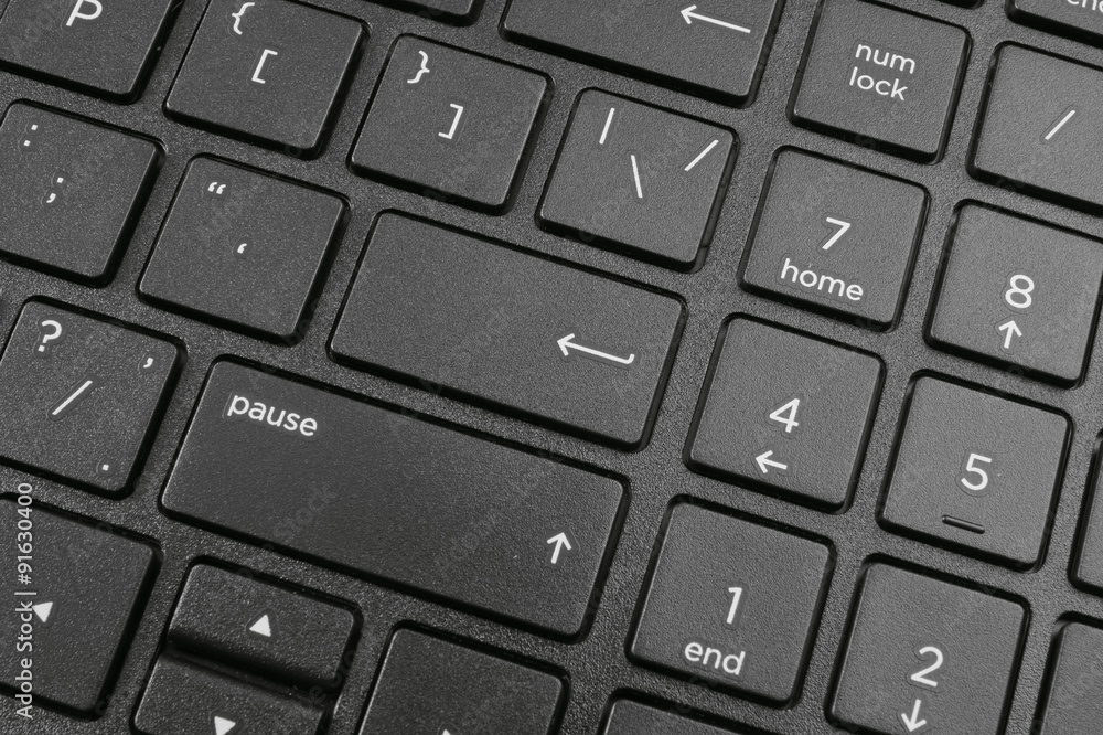 Laptop keyboard close up