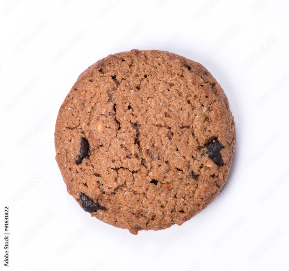 Chocolate homemade pastry cookies isolated on white background Chocolate homemade pastry cookies isolated on white background