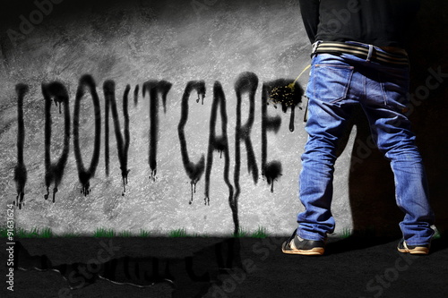 Canvas Print drunk vandal criminal make don't care graffiti with urine
