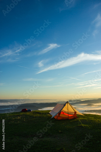Tent on the Top of a Mountain