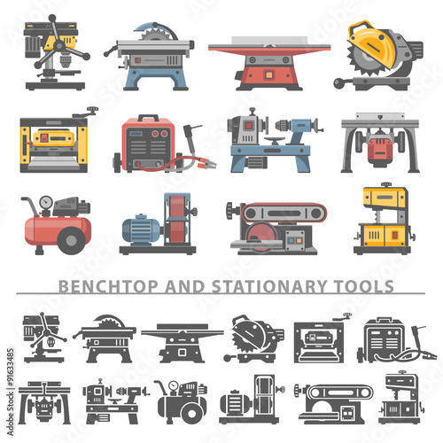 Flat Icons -Benchtop and Stationary Tools
