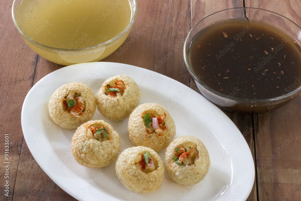 Pani Puri, Golgappe, Chat item, India Pani Puri, Golgappe, Chat item, India