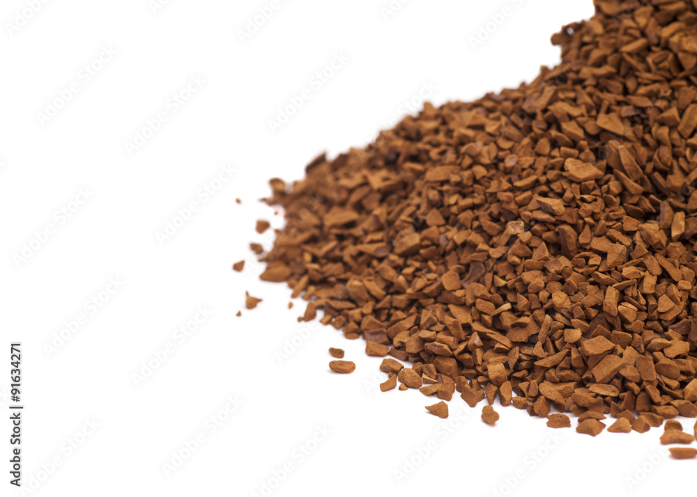 Heap of ground coffee on white Heap of ground coffee on white