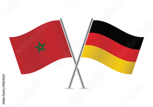 Germany and Morocco flags. Vector illustration. Free Download Germany and Morocco flags. Vector illustration. - GFXLoad