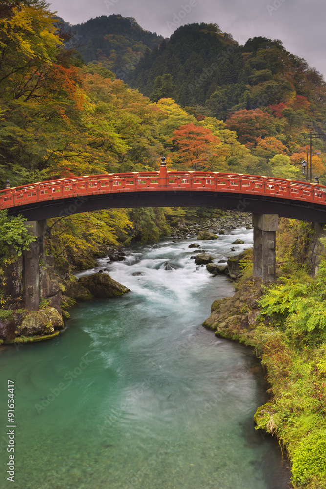 Shinkyo Bridge in Nikko, Japan in autumn Shinkyo Bridge in Nikko, Japan in autumn