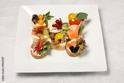 Selected luxury canapes