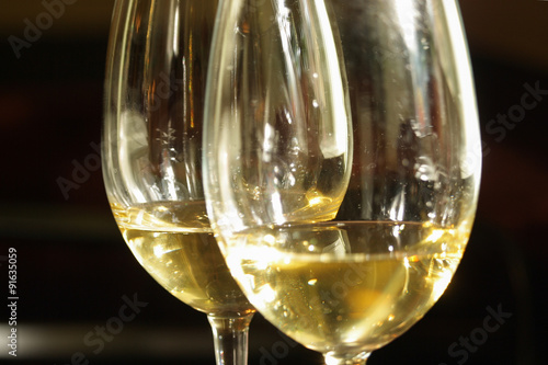 Two glasses of white wine