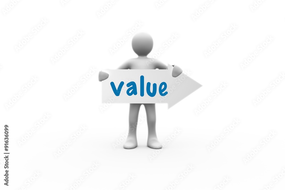 Value against white background with vignette Value against white background with vignette