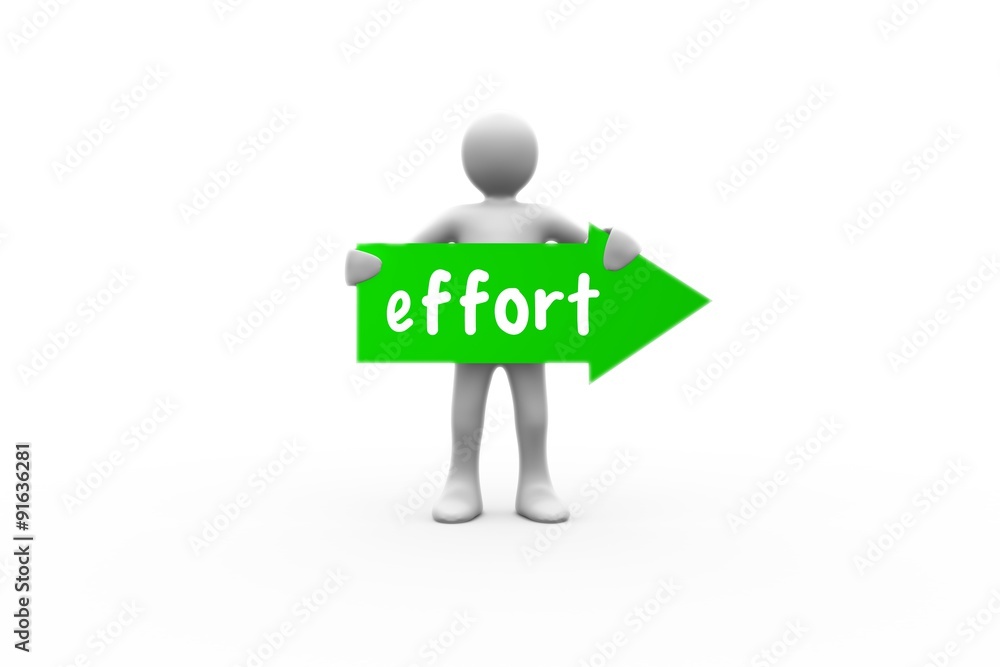 Effort against white background with vignette Effort against white background with vignette