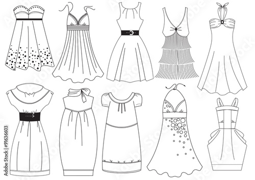 Vector dress on white.Fashion clothes for woman