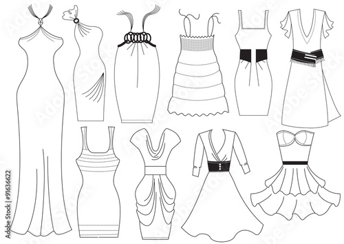 Vector dress on white.Fashion clothes for woman