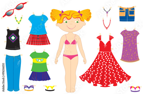 Vector fashion clothes for doll