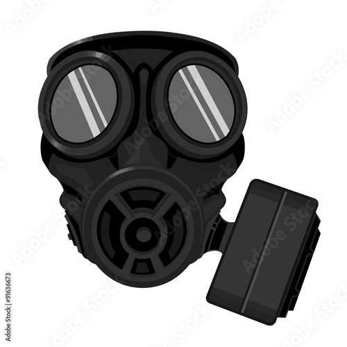 Gas mask Icon illustration - A vector illustration of a gas mask for protective work wear and guard against hazardous materials.
