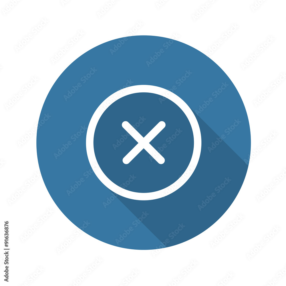 Close Icon. Delete Button. Flat Design. Long Shadow. Close Icon. Delete Button. Flat Design. Long Shadow.