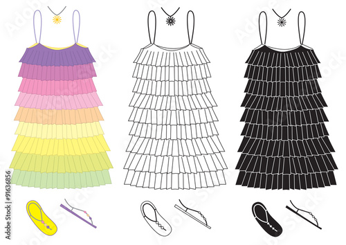 Vector dress on white.Fashion clothes for woman